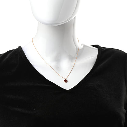 Van Cleef & Arpels 18K Rose Gold Carnelian Sweet Alhambra Pendant Necklace 2 of 7