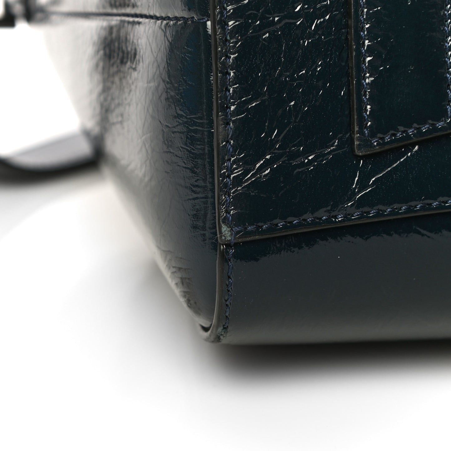 Textured Patent Calfskin Small Antigona Storm Blue