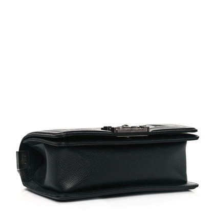 Chanel Caviar Chevron Quilted Small Boy Flap Black 4 of 11