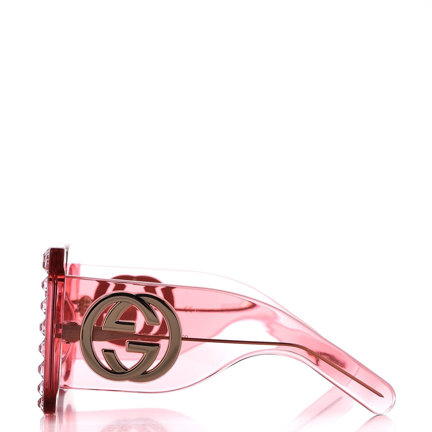 Acetate Crystal Oversize Sunglasses GG0145S Pink