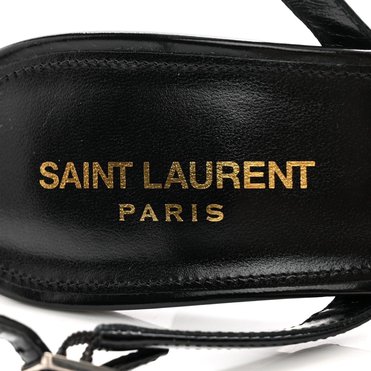 Saint Laurent Patent Calfskin Opyum 110 Sandals 40.5 Black 6 of 10