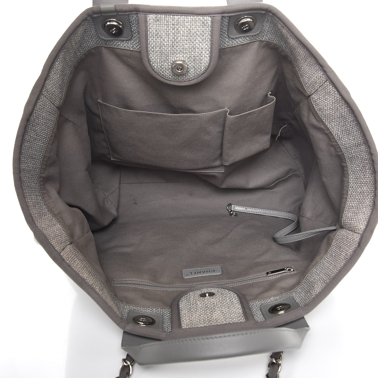 Chanel Canvas Large Deauville Tote Grey 6 of 14