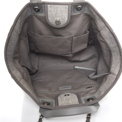 Chanel Canvas Large Deauville Tote Grey 6 of 14