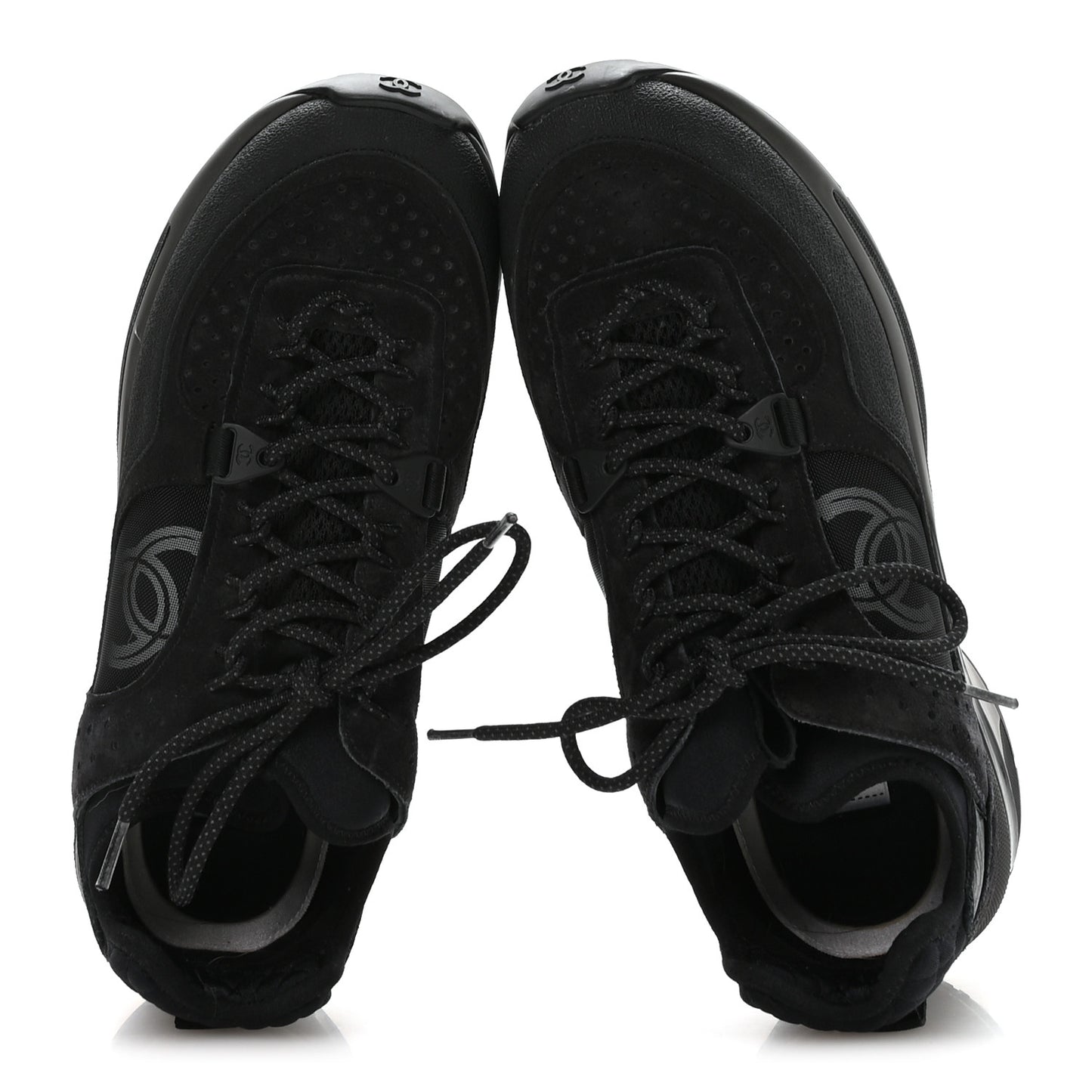 Suede Calfskin Mesh CC Sneakers 39 Black