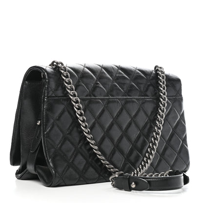 Chanel Metallic Goatskin Large City Rock Flap Black 3 of 10