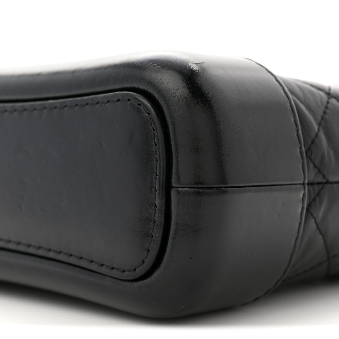 Aged Calfskin Quilted Small Gabrielle Hobo Black