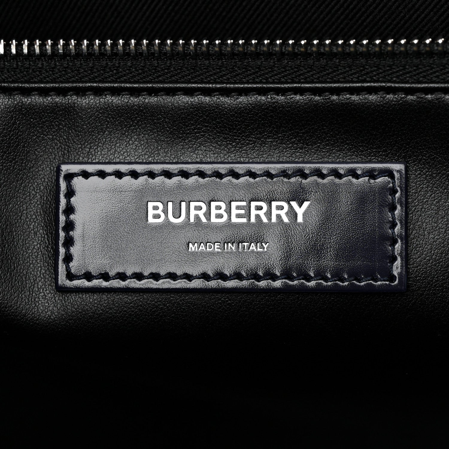 Burberry Patent Calfskin Denny Check Embossed Tote Charcoal Blue 6 of 12