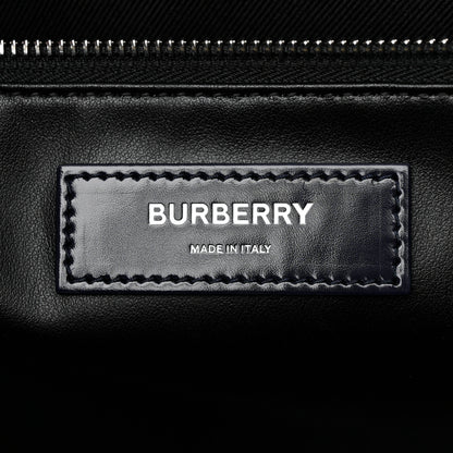 Burberry Patent Calfskin Denny Check Embossed Tote Charcoal Blue 6 of 12