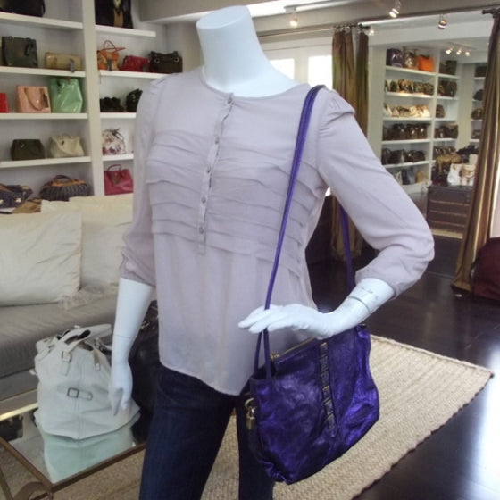 Leather O.O.C Shoulder Bag Metallic Violet