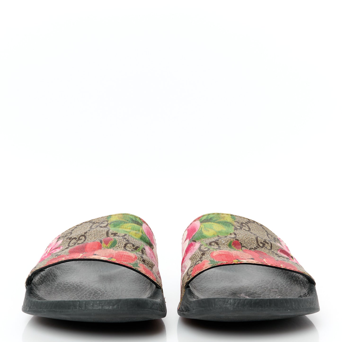 GG Supreme Monogram Blooms Slide Sandals 36 Beige Multicolor