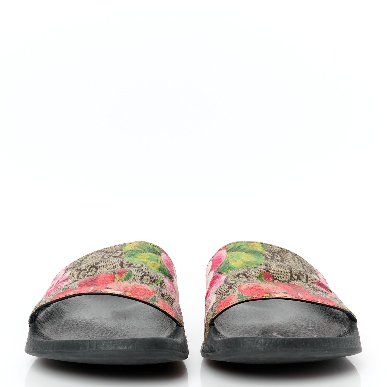 Gucci GG Supreme Monogram Blooms Slide Sandals 36 Beige Multicolor 2 of 8