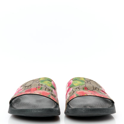 Gucci GG Supreme Monogram Blooms Slide Sandals 36 Beige Multicolor 2 of 8