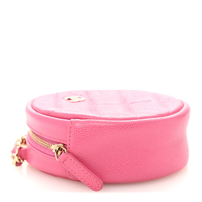 Chanel Caviar Quilted Round Clutch With Chain Pink 4 of 10