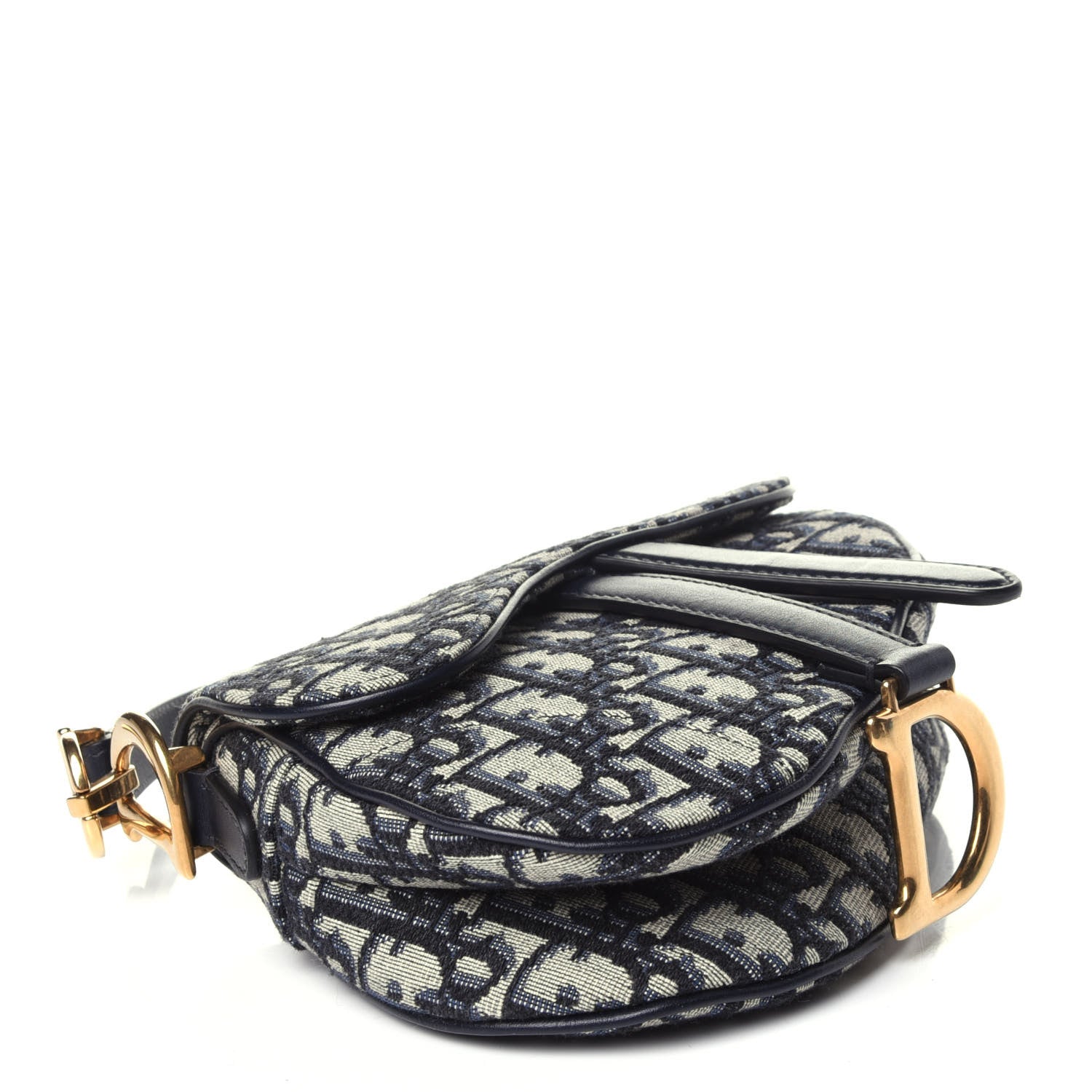 Christian Dior Oblique Mini Saddle Bag Blue 4 of 12