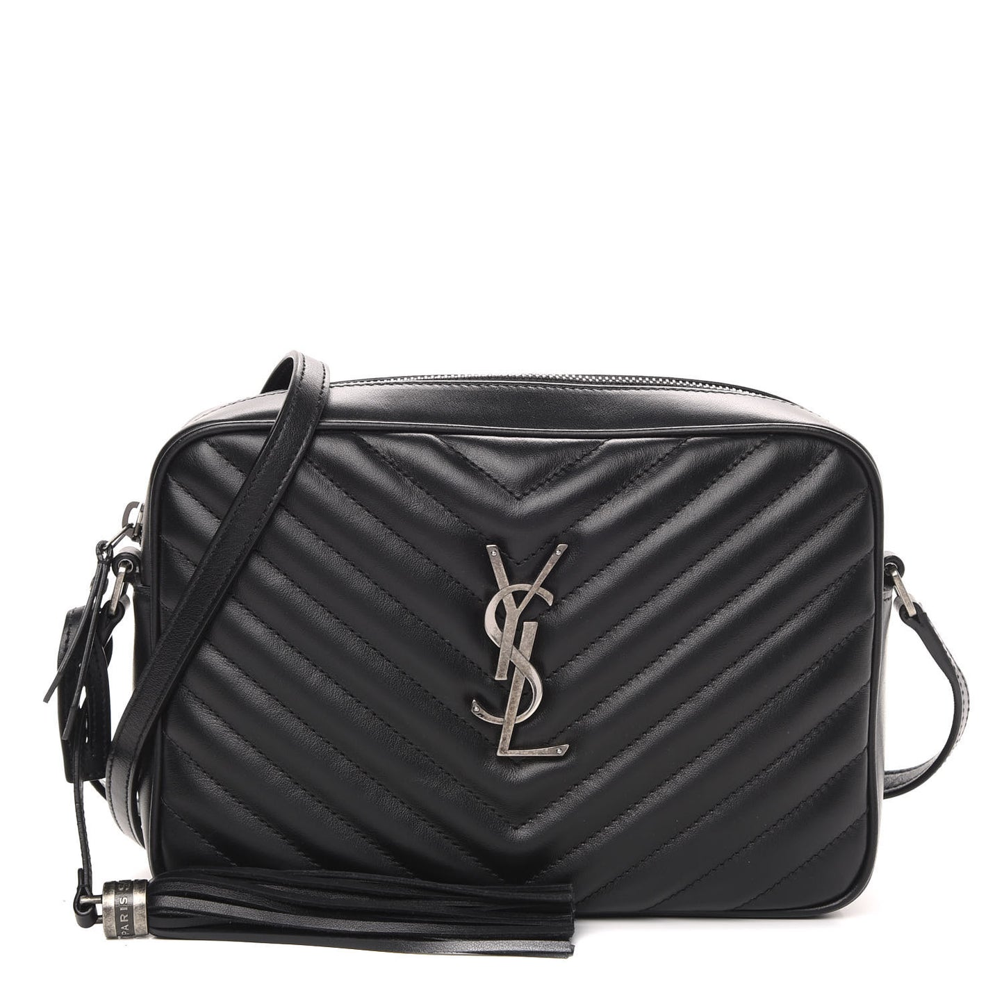 Calfskin Matelasse Monogram Lou Camera Bag Black