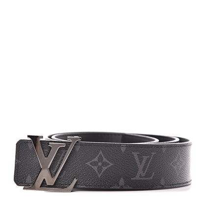 Louis Vuitton Monogram Eclipse Taigarama 40mm LV Initiales Reversible Belt 85 34 Black 1 of 8