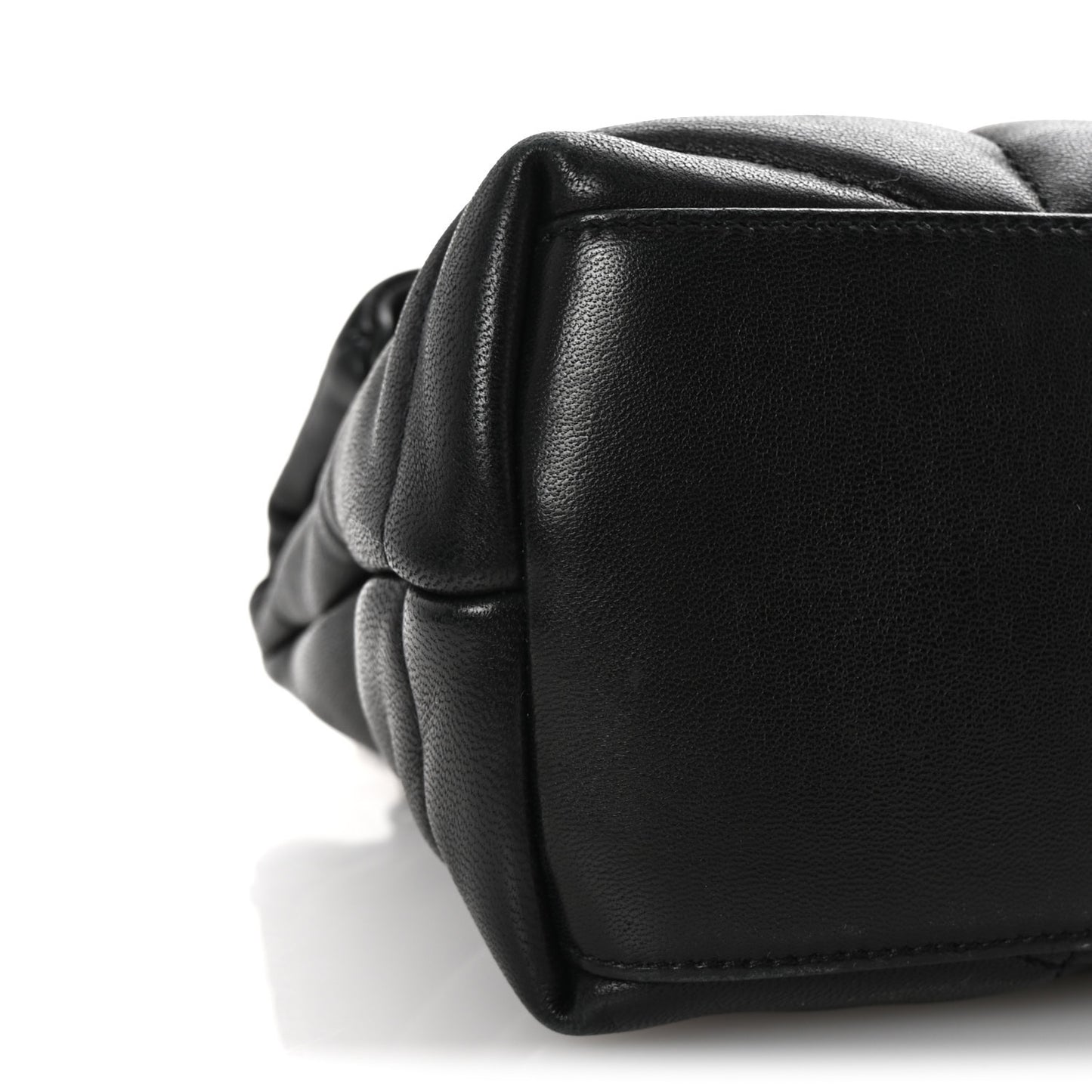 Lambskin Quilted Small Loulou Puffer Monogram Chain Satchel Black