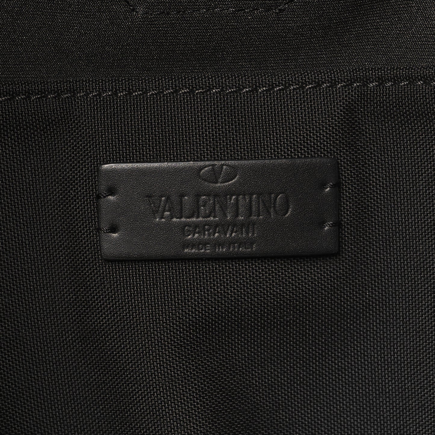 Nylon VLTN Logo Patch Backpack Black