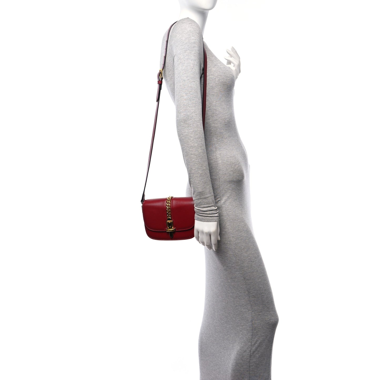 Azalea Calfskin Mini Sylvie 1969 Flap Messenger Bag New Cherry Red