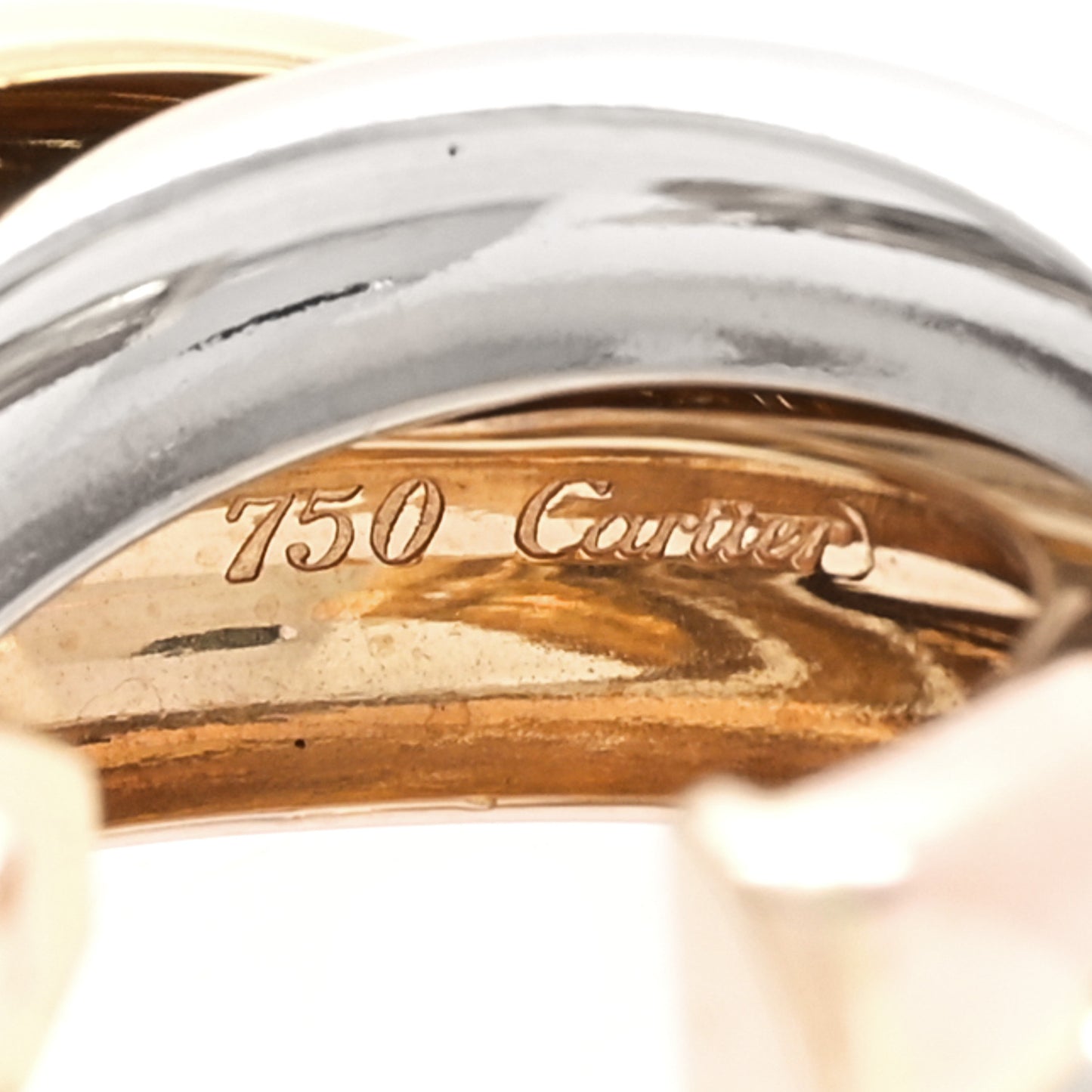 18K Pink Yellow White Gold Classic Trinity Hoop Earrings