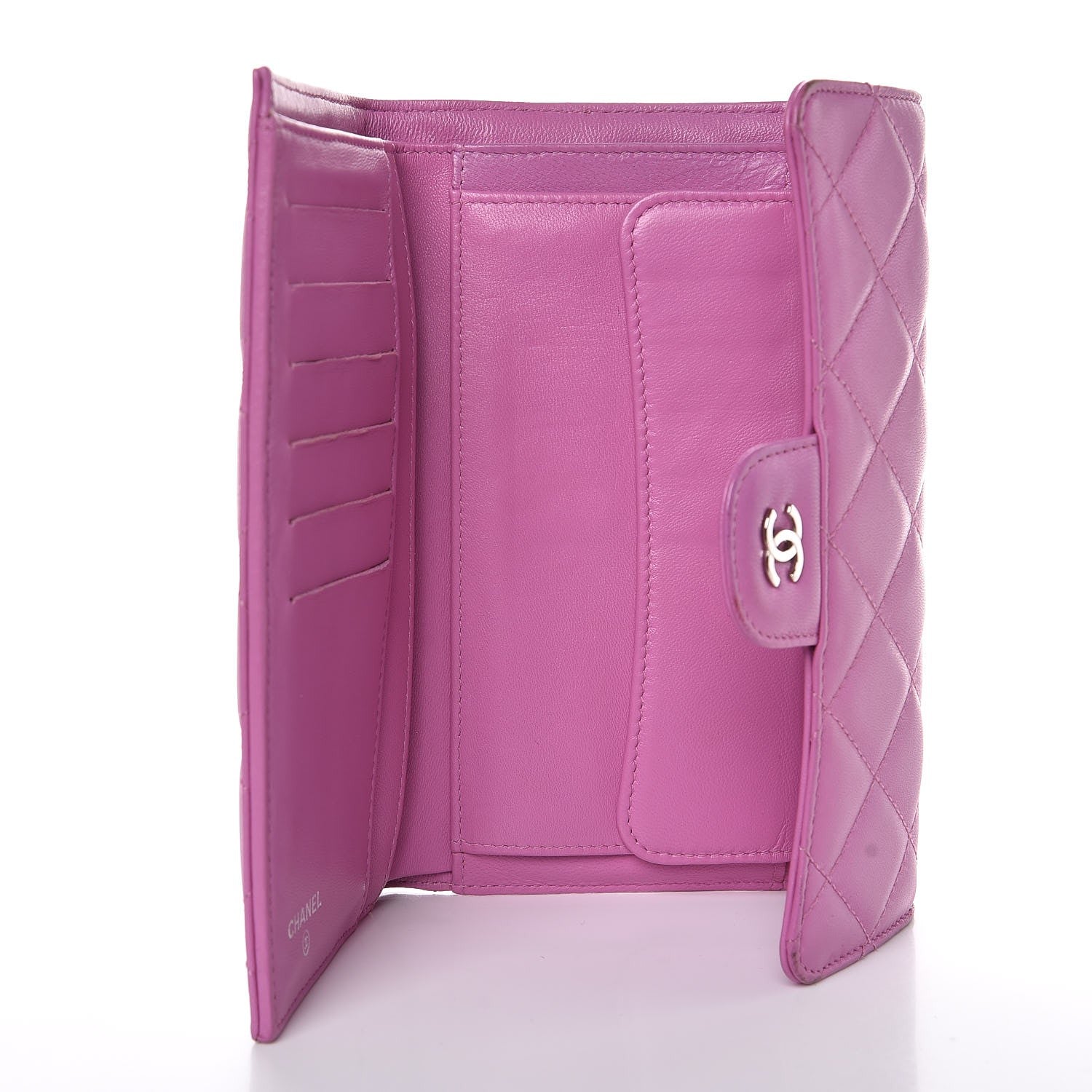 Chanel Lambskin Quilted Large Flap Wallet Violet 5 of 13
