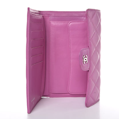 Chanel Lambskin Quilted Large Flap Wallet Violet 5 of 13