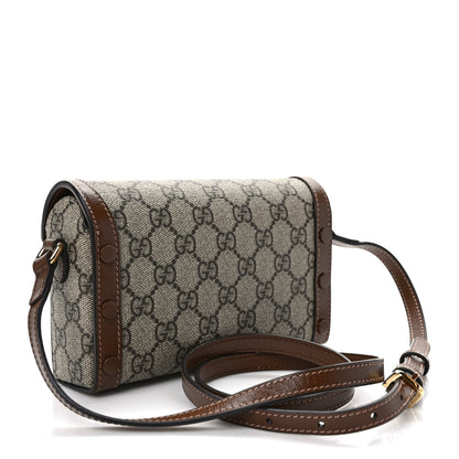 Gucci GG Supreme Monogram Mini Horsebit 1955 Shoulder Bag Beige Brown Sugar 3 of 10