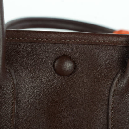 Hermes Swift Leather Bolduc Twilly Garden Party TTPM Tote Chocolate 6 of 9