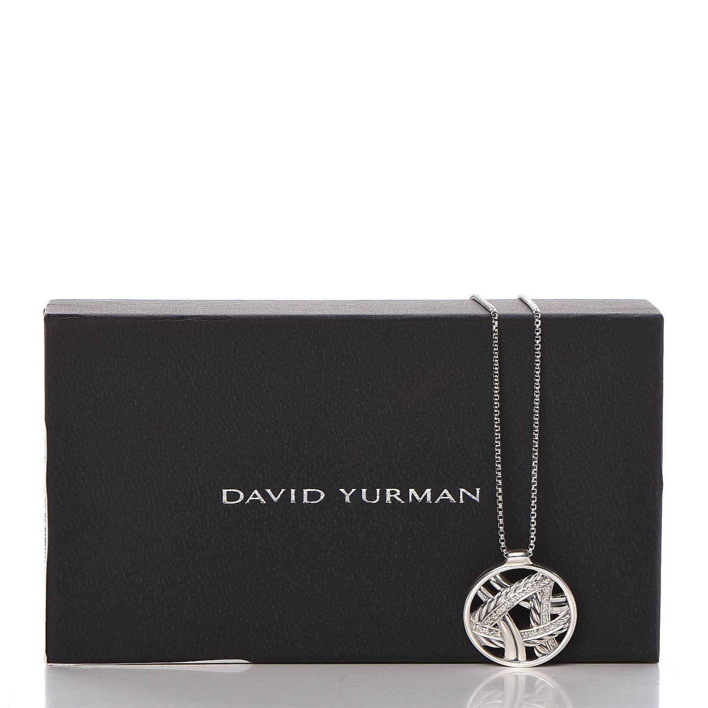 Sterling Silver Diamond Papyrus Pendant Necklace