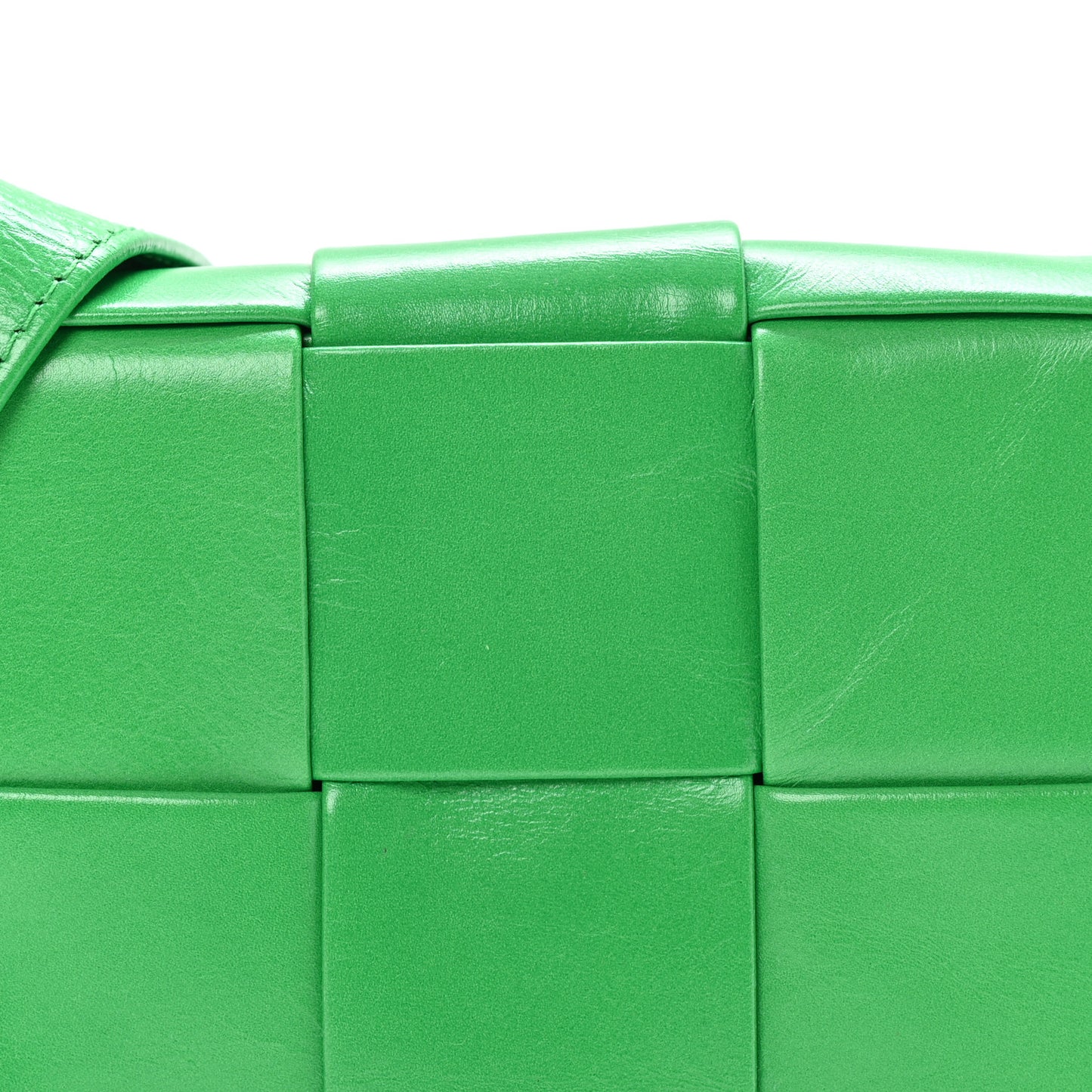 Crinkled Lambskin Maxi Intrecciato Extra Mini Cassette Crossbody Bag Parakeet