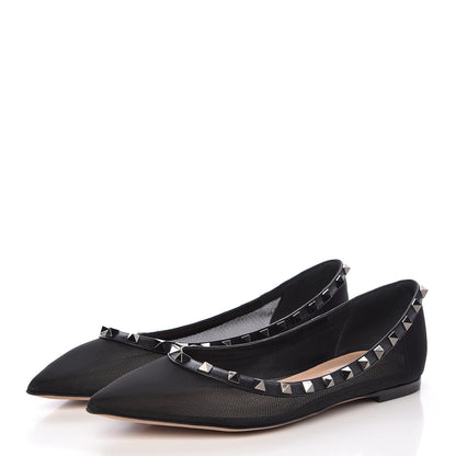 Valentino Garavani Mesh Rockstud Ballerina Flats 40 Black 3 of 7