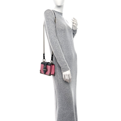Prada City Calfskin Saffiano Crystal Cahier Bag Begonia Black 2 of 9