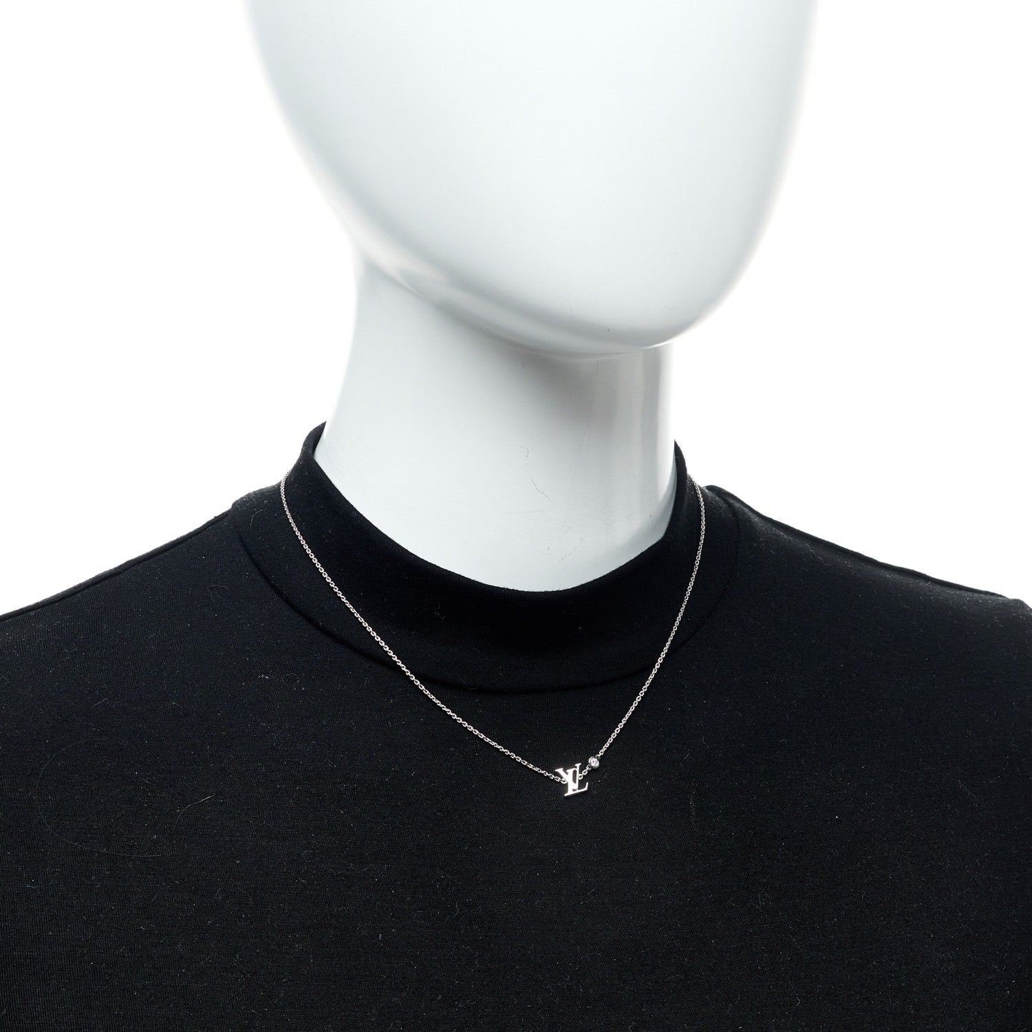 Louis Vuitton 18K White Gold Diamond Idylle Blossom LV Pendant Necklace 2 of 5