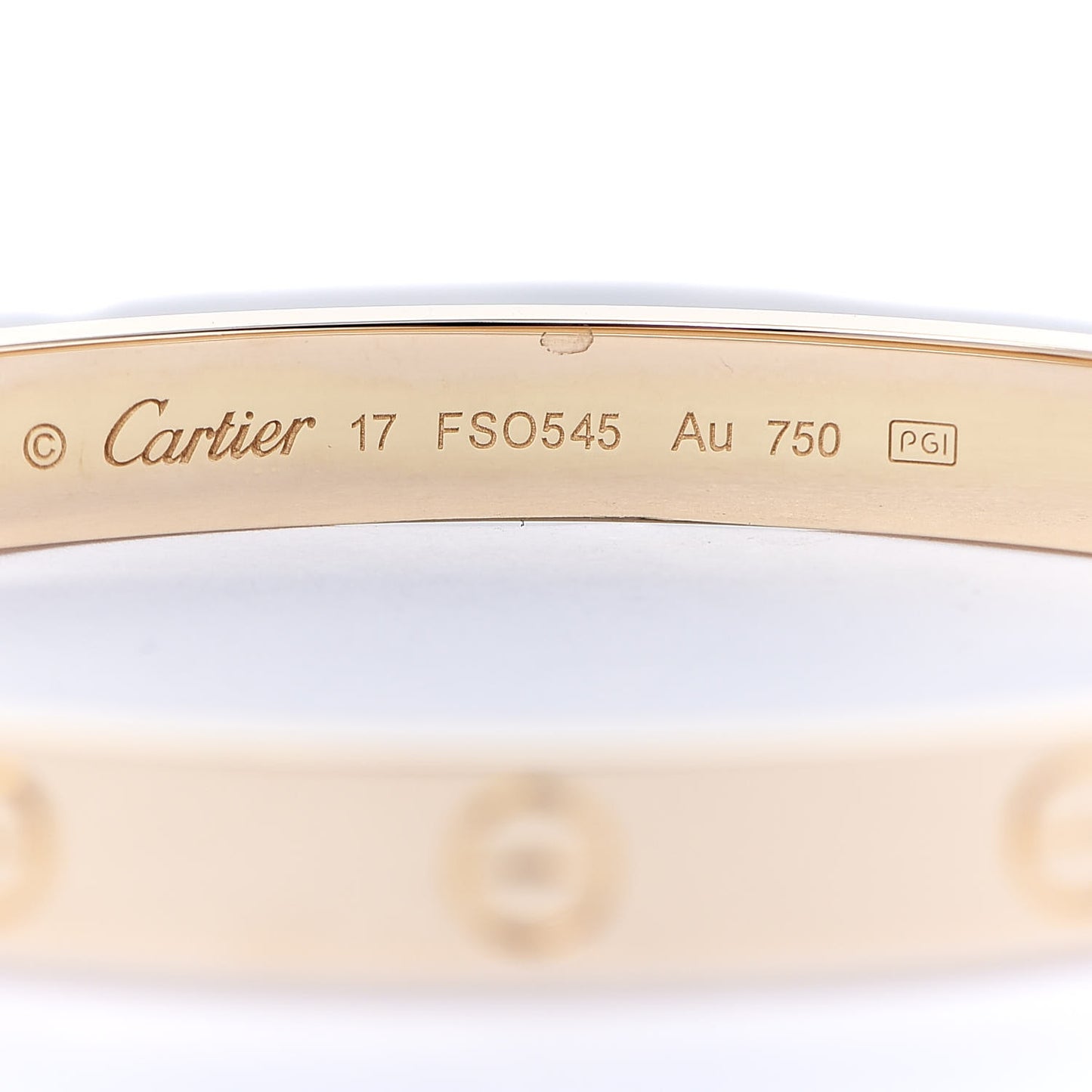 18K Yellow Gold LOVE Bracelet 17