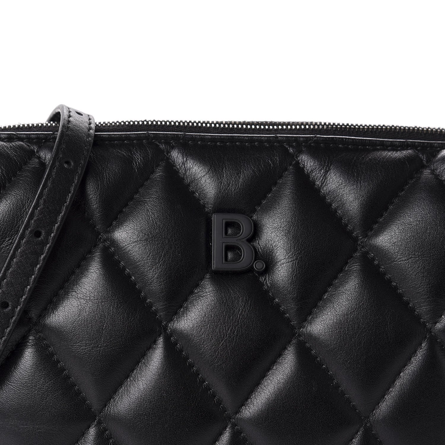 Balenciaga Nappa Calfskin Quilted Touch B Camera Shoulder Bag Black 10 of 10