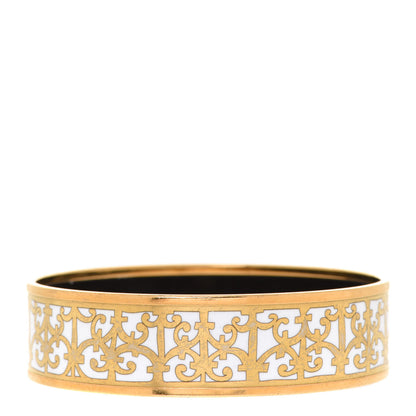 Hermes Enamel Printed Wide Balcons du Guadalquivir Bracelet 62 Gold 3 of 6