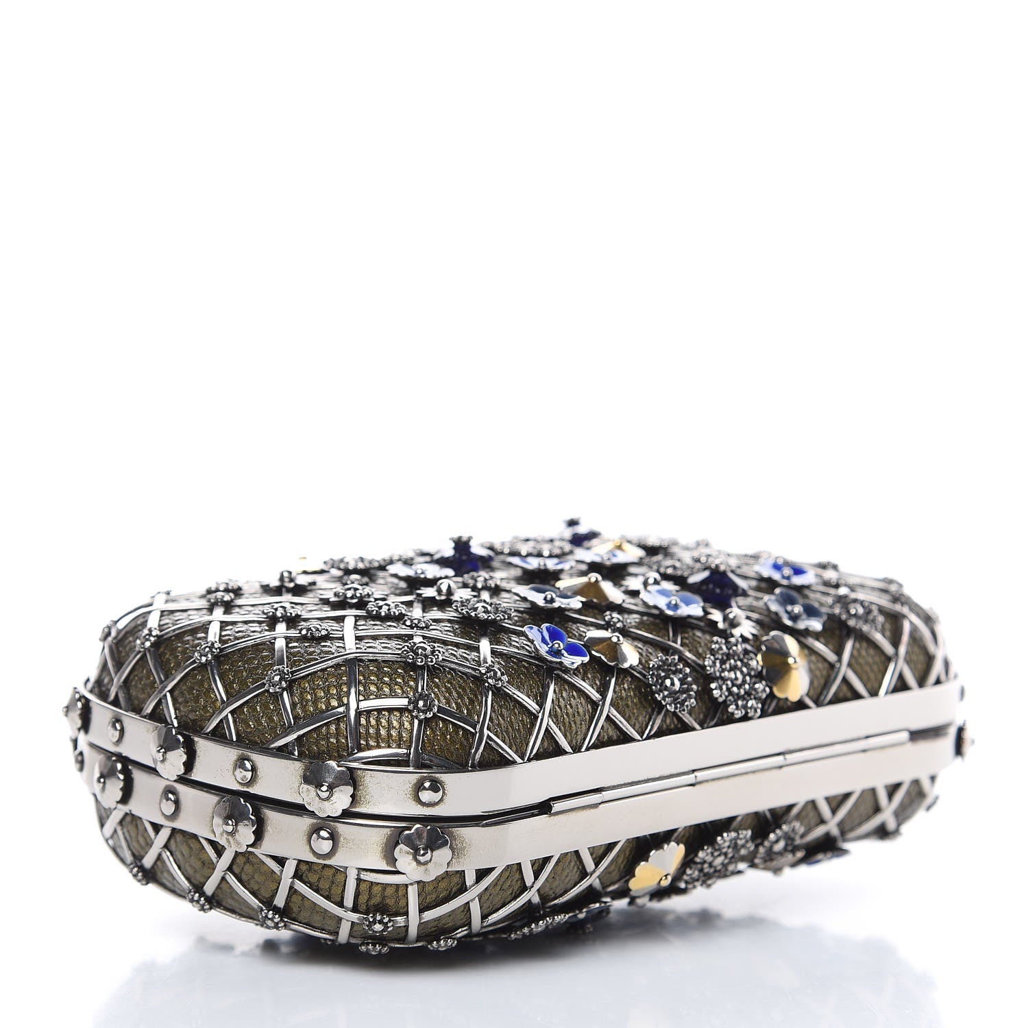 Bottega Veneta Karung Metal Embellished Knot Clutch Antique Brass 4 of 7