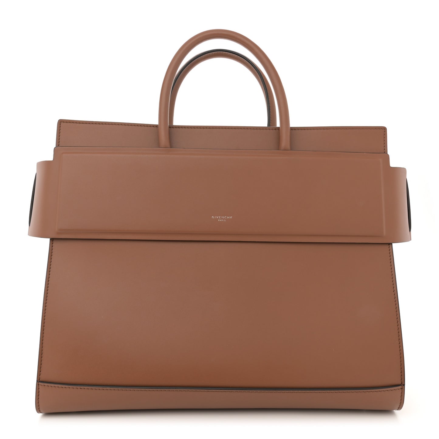 Smooth Calfskin Medium Horizon Satchel Caramel
