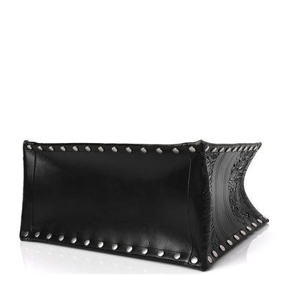 Christian Dior Calfskin Laser Cut Studded Medium Book Tote Black 7 of 7