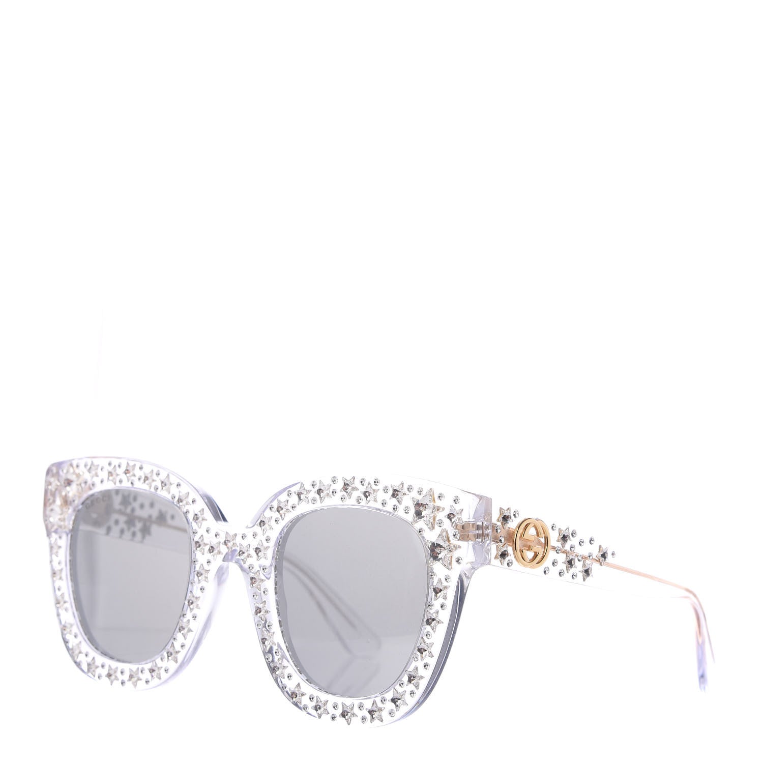 Gucci Acetate Crystal Oversize Mirrored Star Sunglasses GG0116S 1 of 8