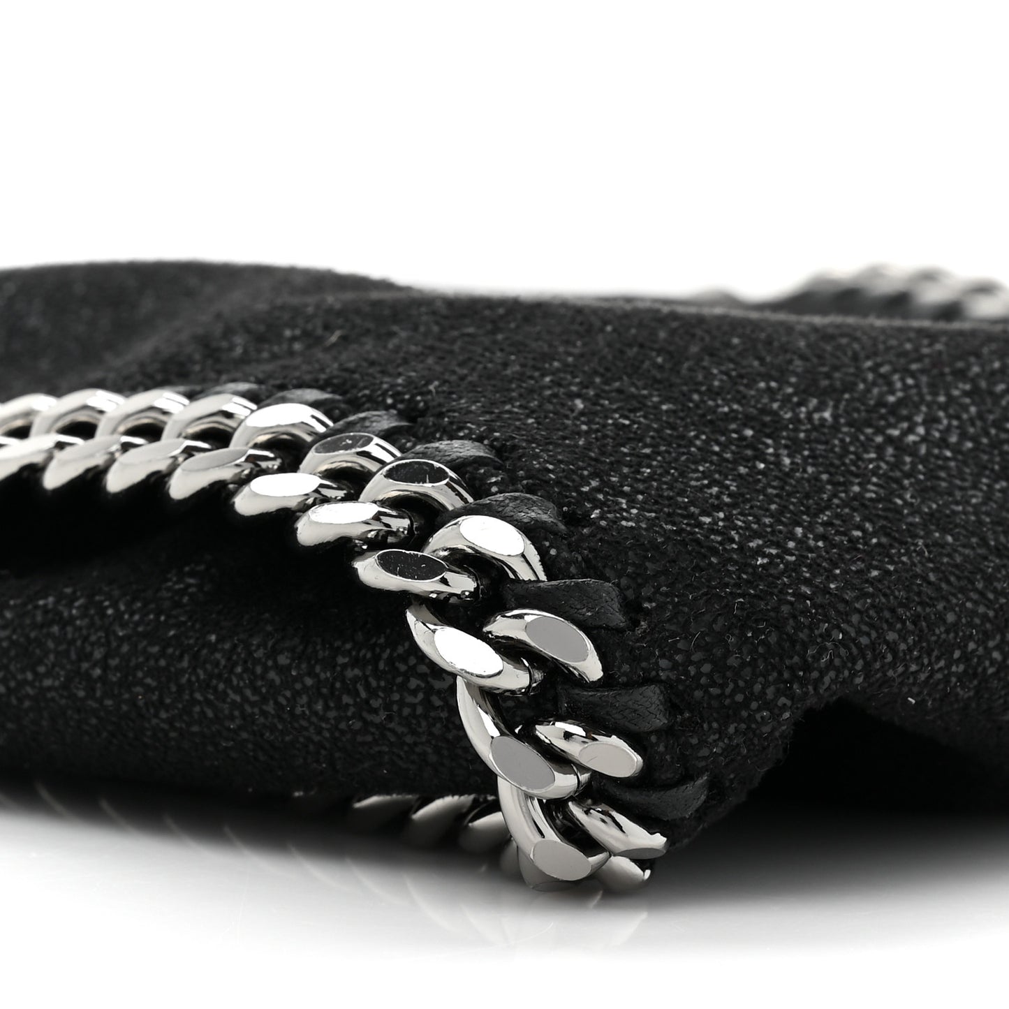 Shaggy Deer Mini Falabella Fold Over Tote Black