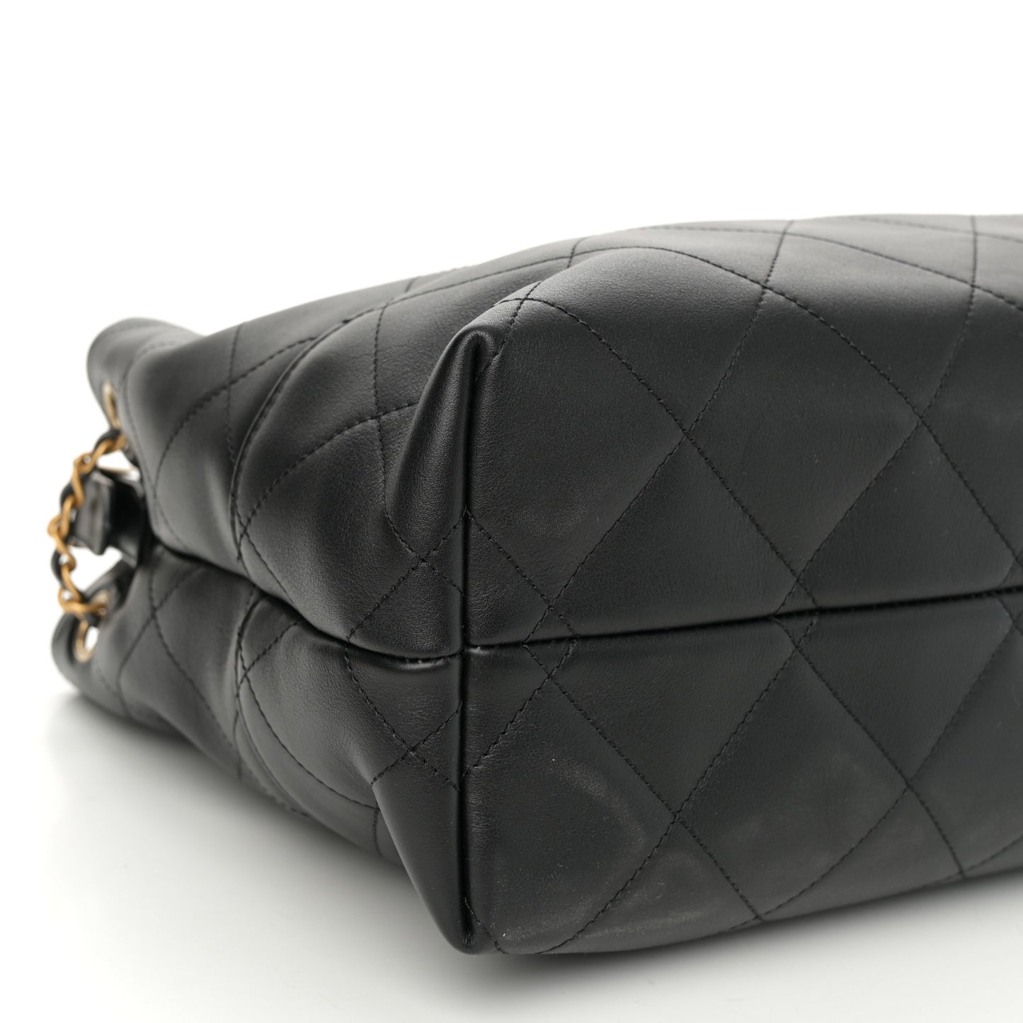 Calfskin Quilted Small Coco Base Shopping Bag Black