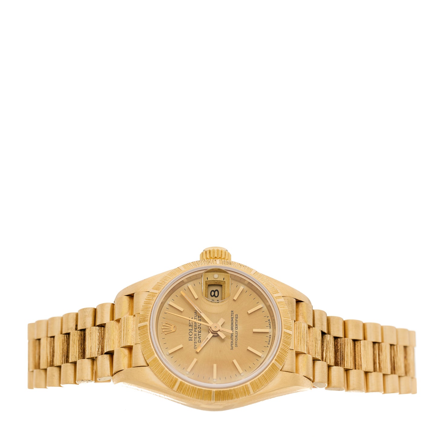 18K Yellow Gold Diamond 26mm Datejust President Watch Champagne 69278