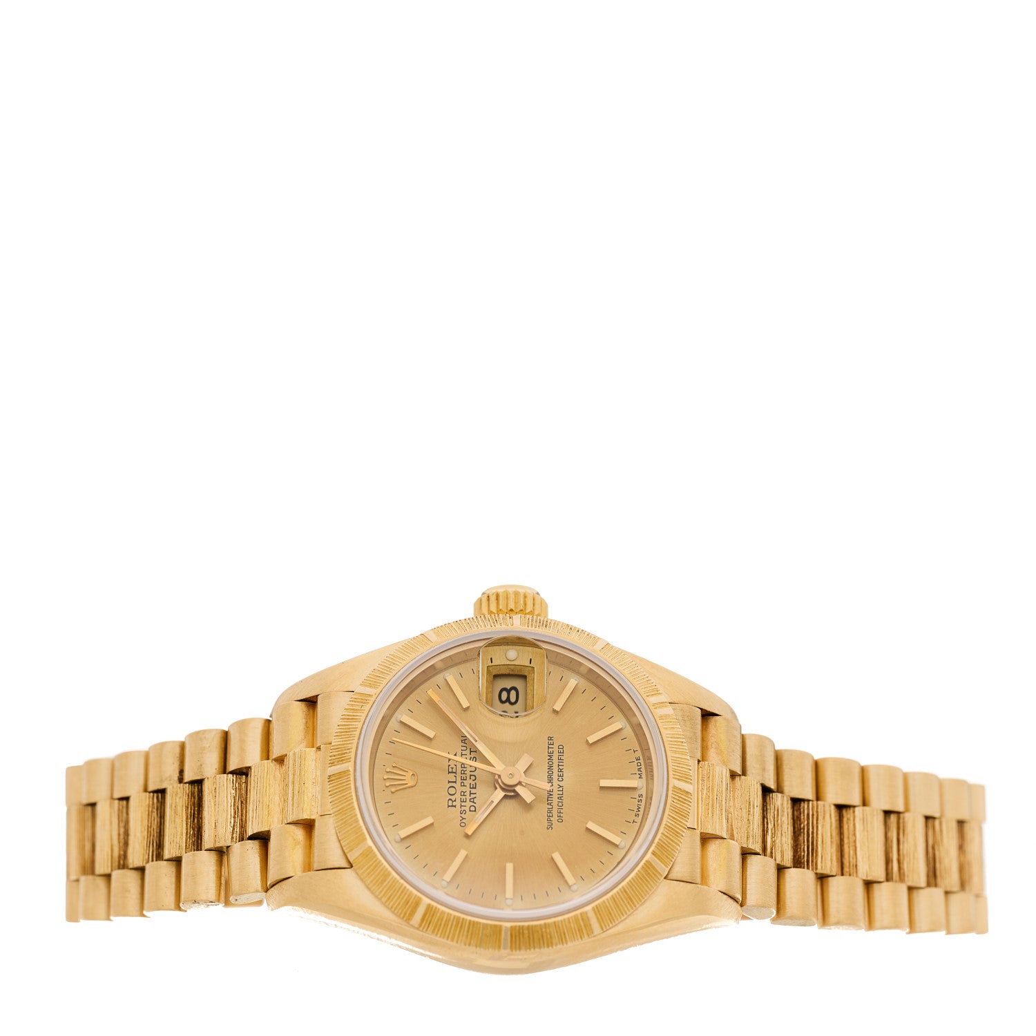 Rolex 18K Yellow Gold Diamond 26mm Datejust President Watch Champagne 69278 2 of 5