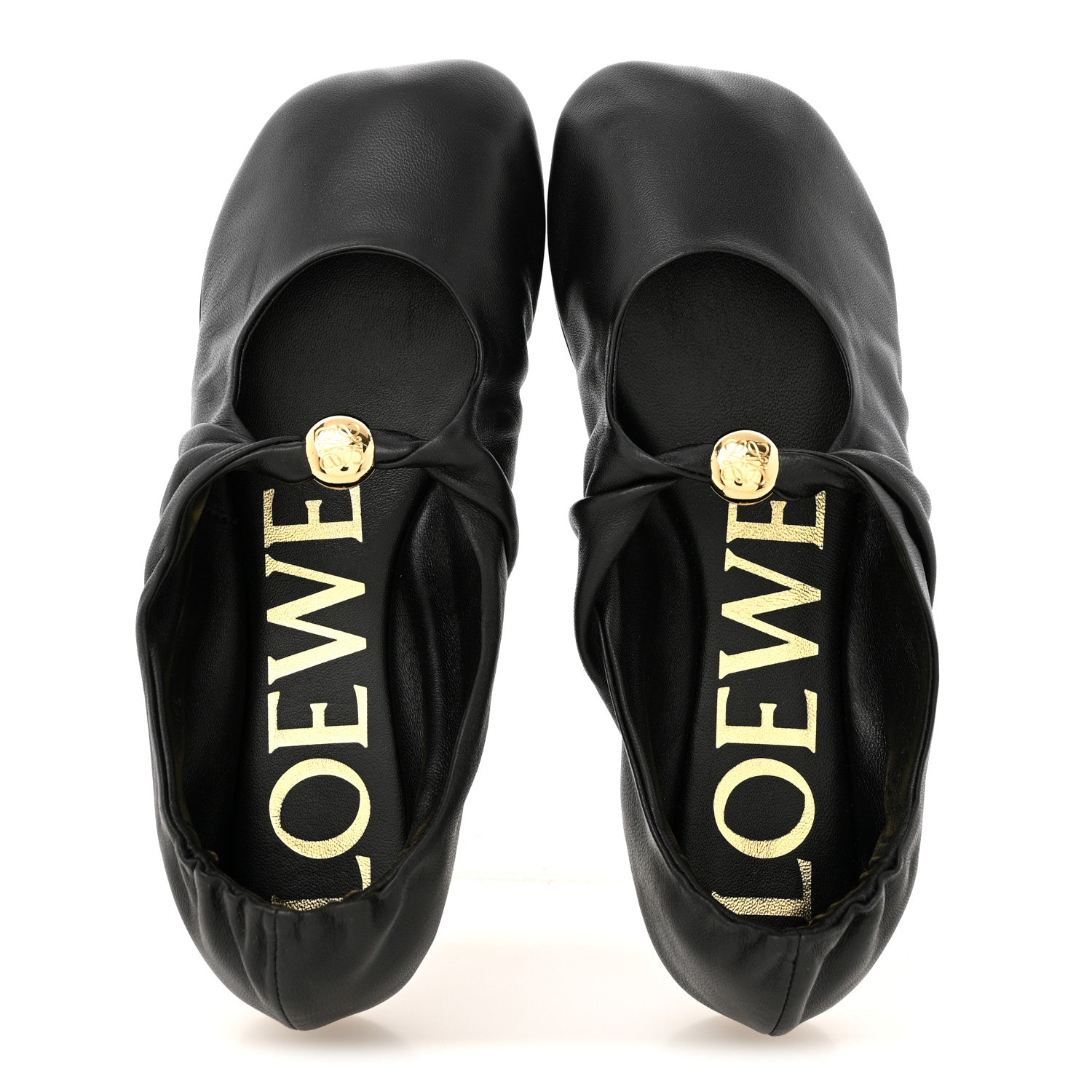 Loewe Lambskin Pebble Ballerina Flats 36 Black 2 of 8