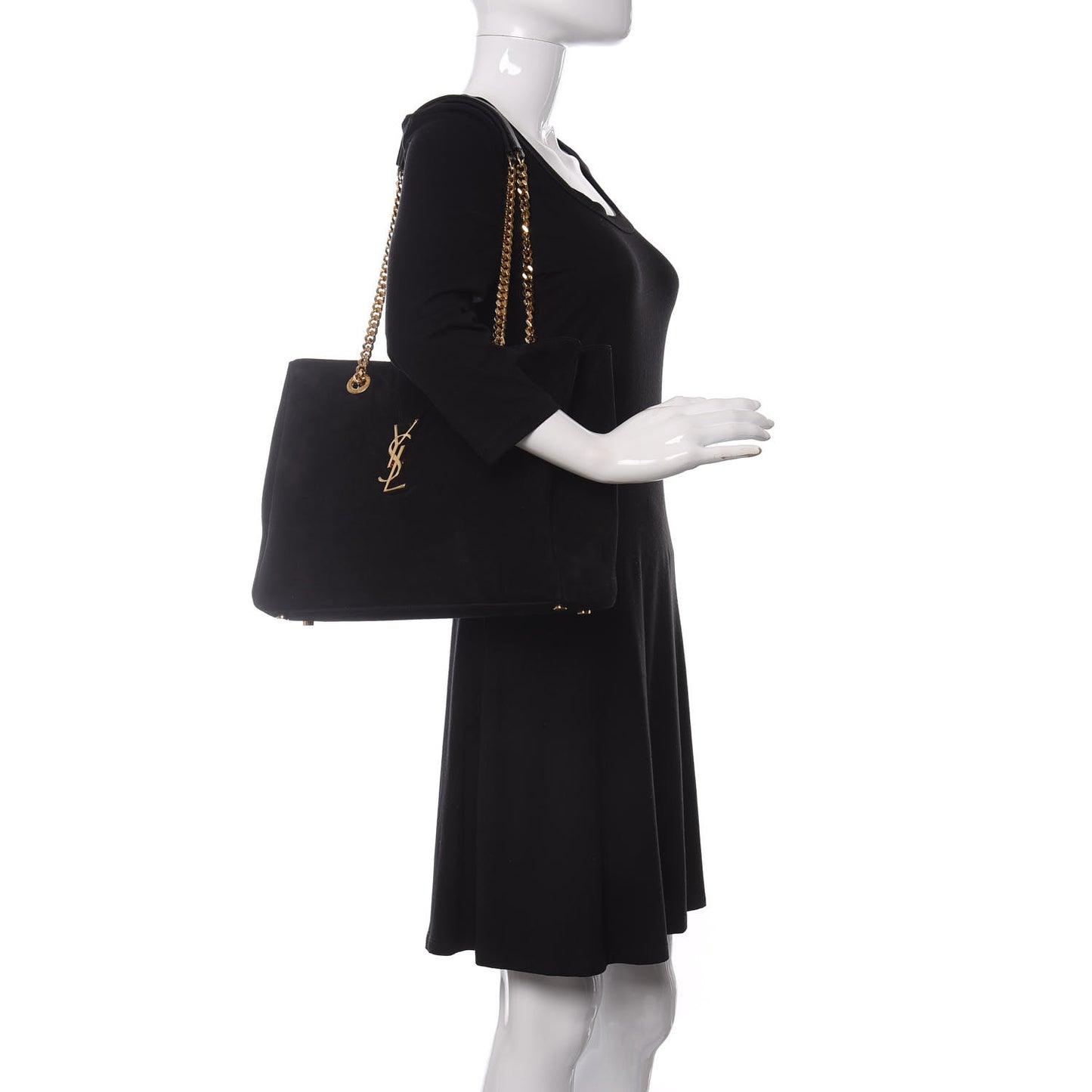 Suede Monogram Cassandre Shopper Black