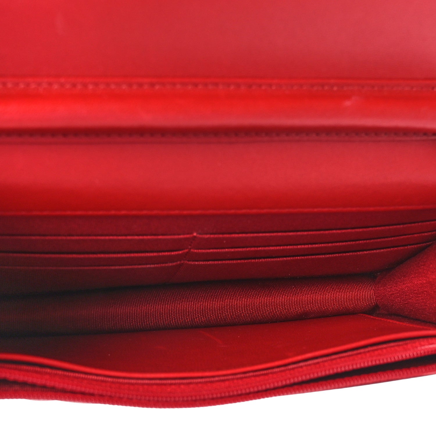 Chanel Lambskin Quilted Wallet On Chain WOC Red 5 of 11