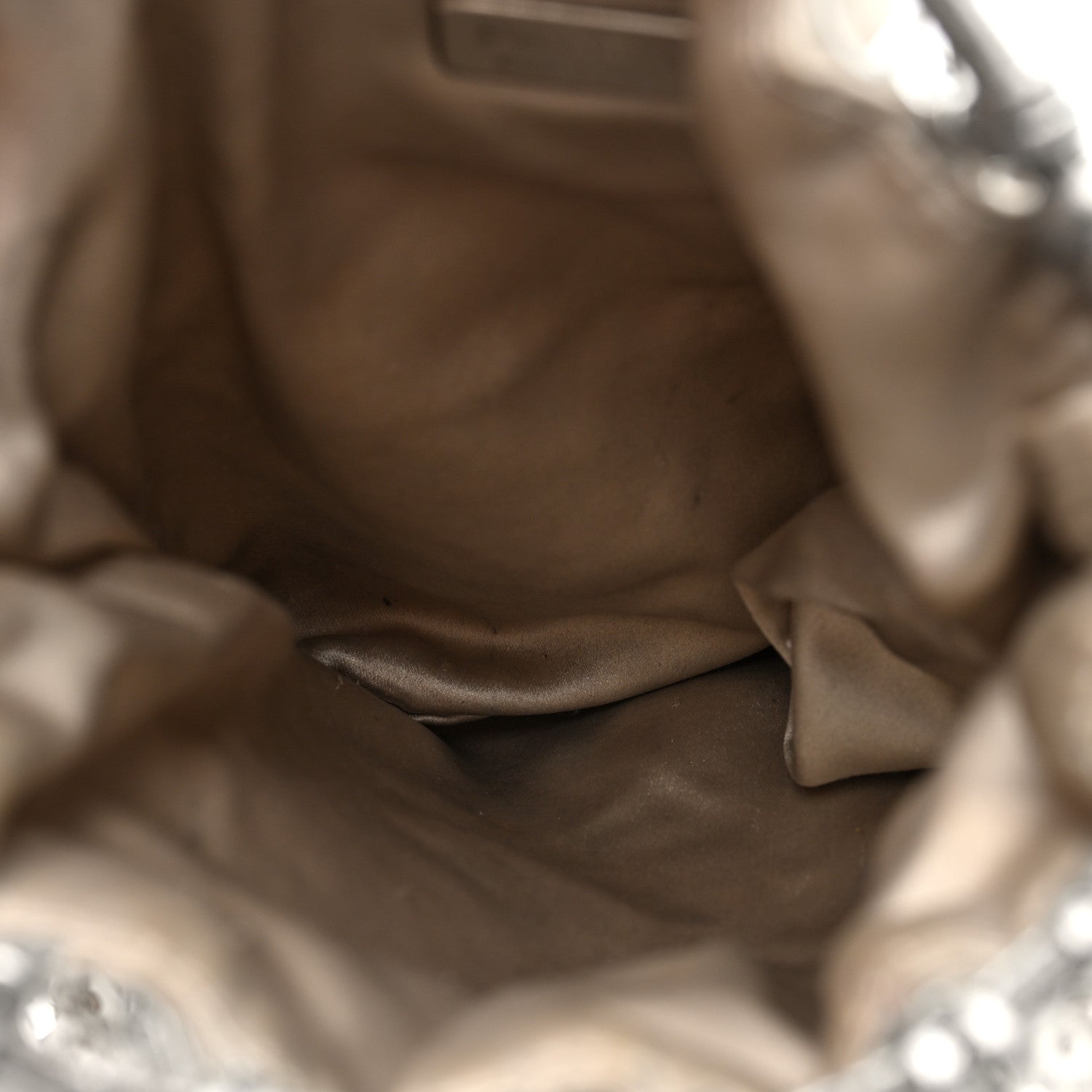 Prada Satin Crystal Net Chain Bag Silver 5 of 9