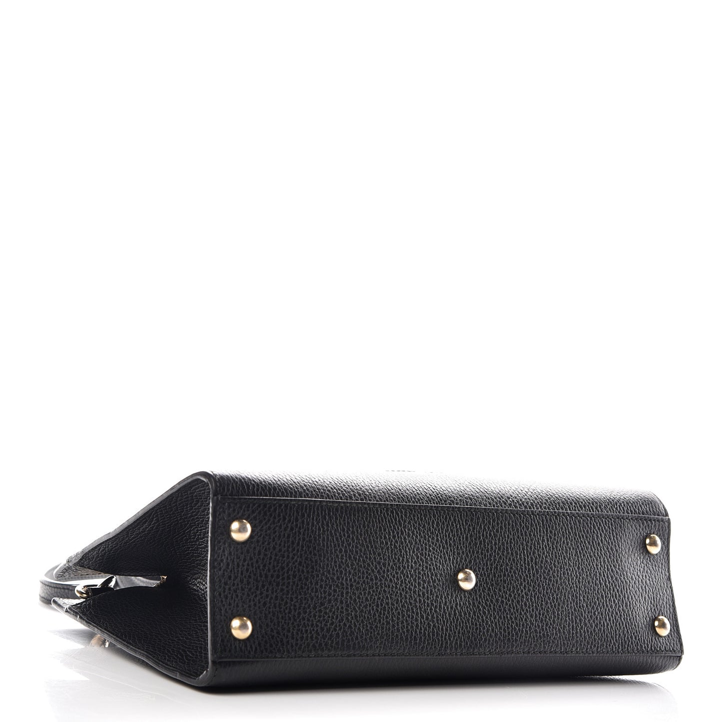 Pebbled Calfskin Medium Soho Top Handle Satchel Black