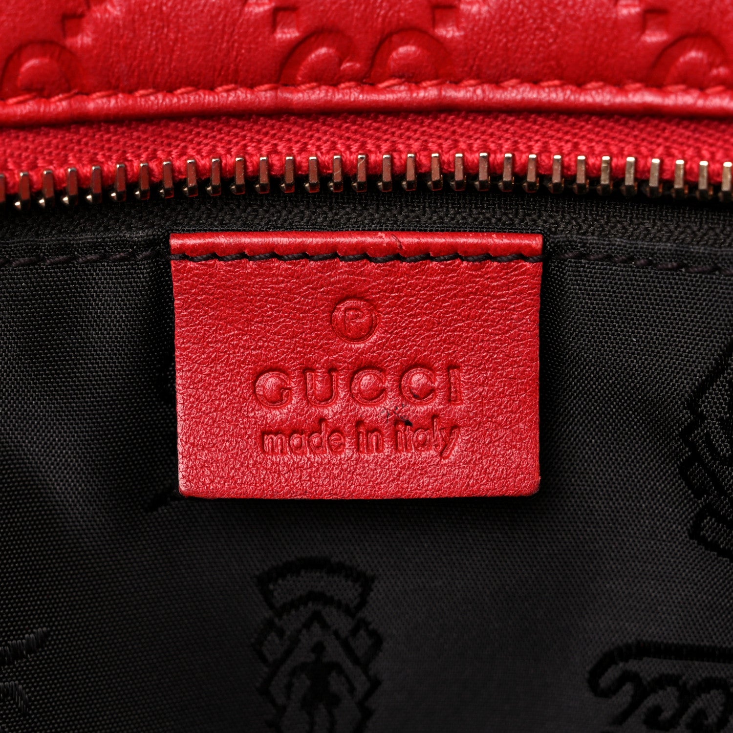 Gucci Guccissima Medium Zippered Shopping Tote Red 5 of 23